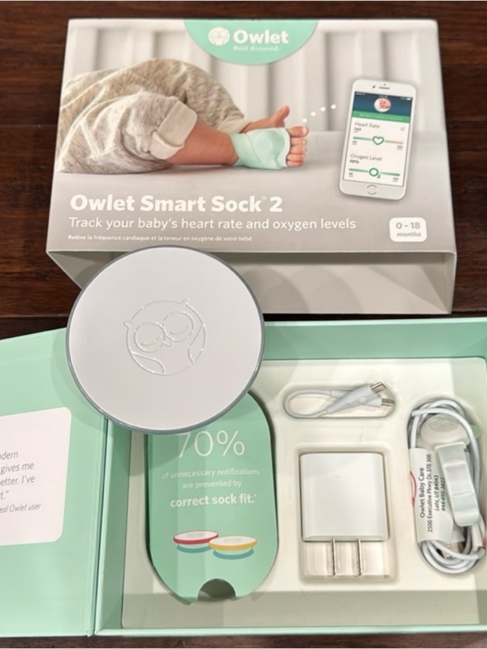 Owlet Smart Sock 2 Baby Monitor - Mint